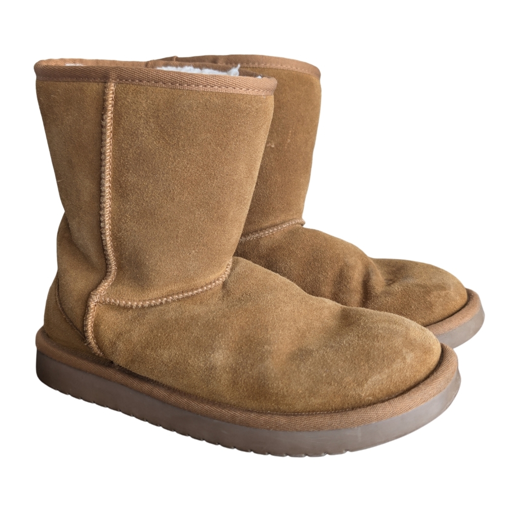 Koolaburra UGG Kids Size 3 Brown Tan Classic Mid Suede Leather Boots